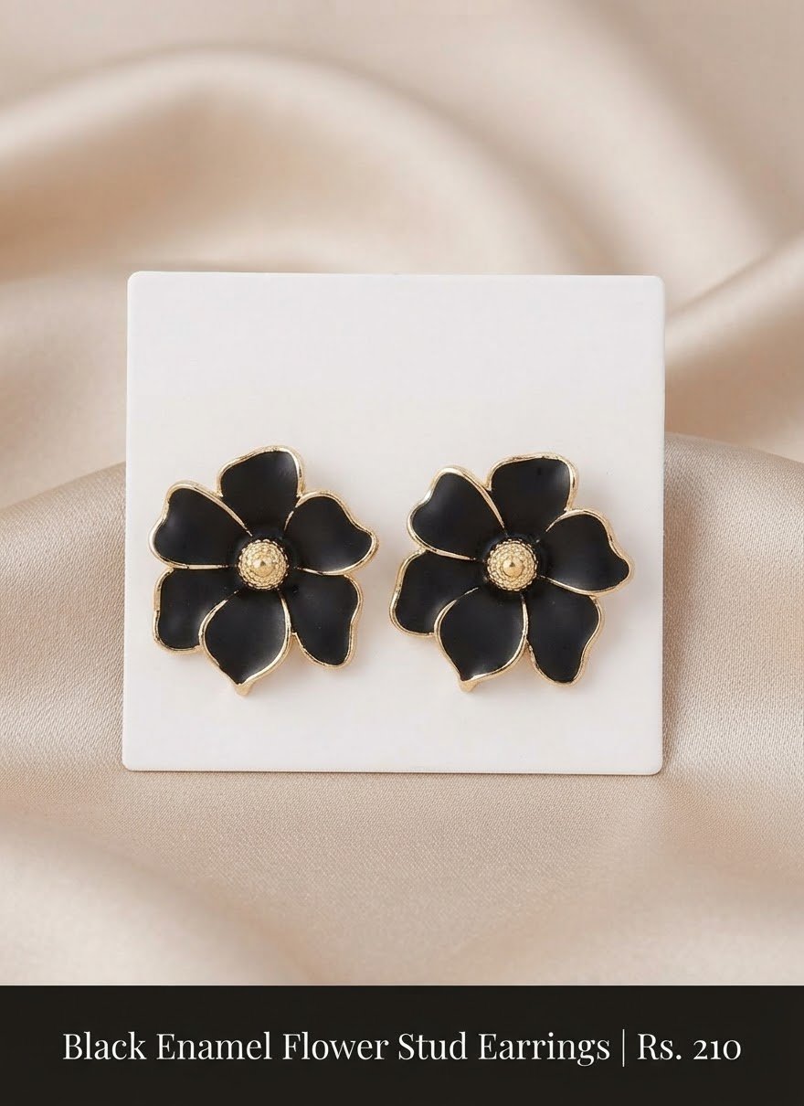jhilimile: Luminous Blossom Floral Studs - Image 4