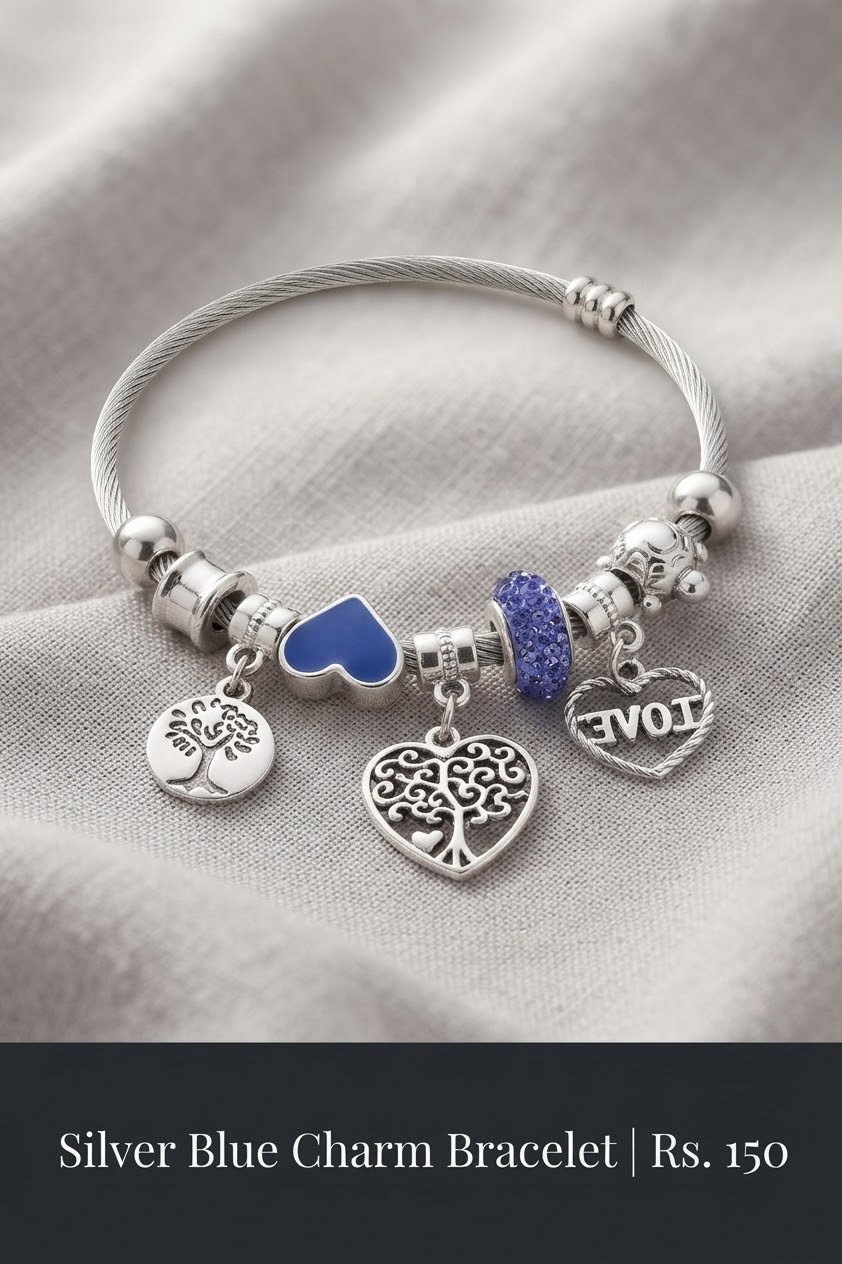 jhilimile: Enchanting Silver Charm and Bead Designer Bracelet Collection - Image 11