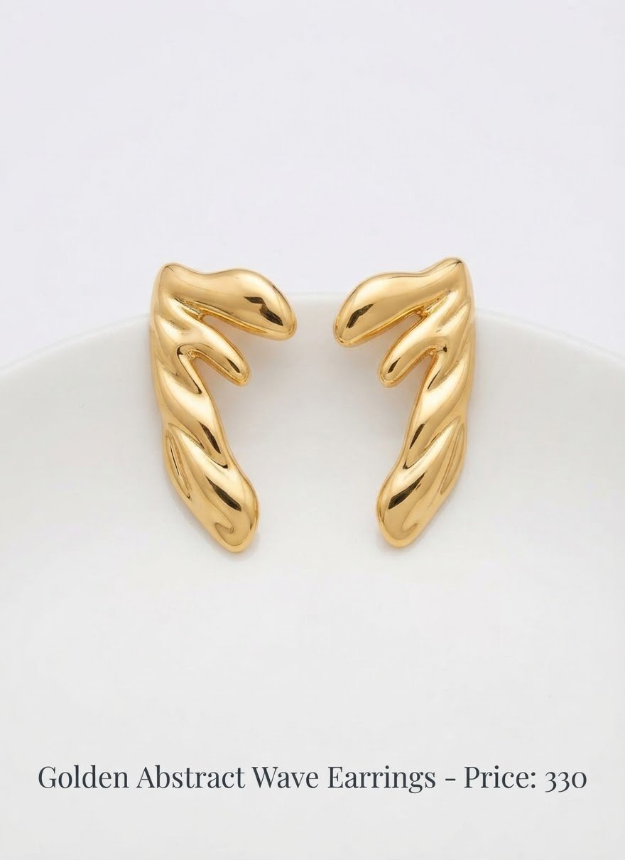 Gold-Finish Designer Statement Earring Collection - Image 2