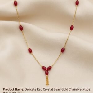 Delicate Red Bead Y-Drop Necklace