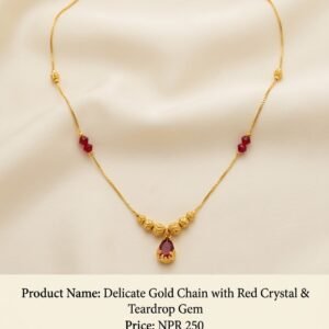 Elegant Red Gem Gold Necklace