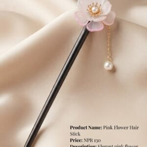 Floral Hair Stick with Pearl Tassel