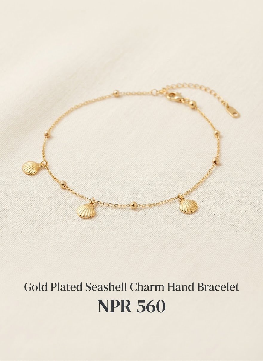 Gold Plated Seashell Charm Bracelet - Image 2