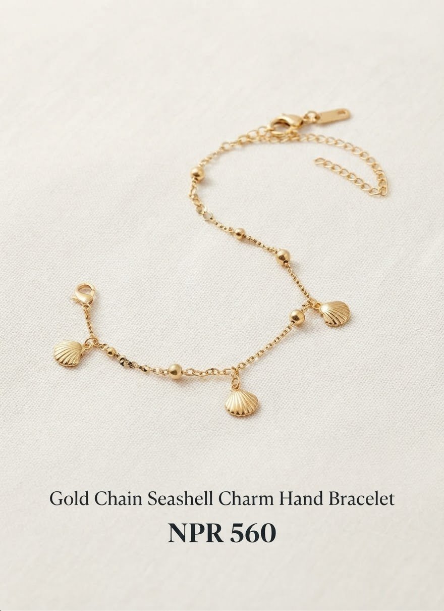 Gold Plated Seashell Charm Bracelet