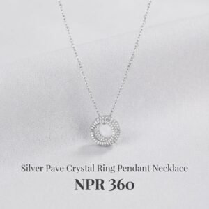 Silver Pave Crystal Ring Pendant Necklace