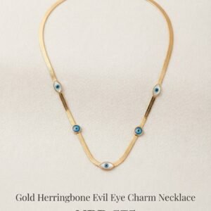 Chic Evil Eye Gold Flat Chain Necklace