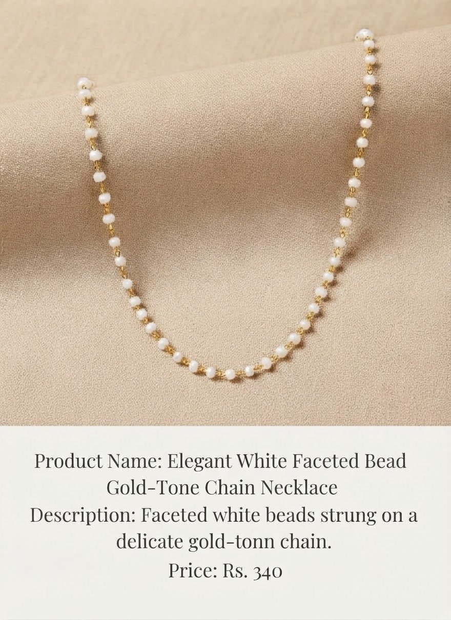 Trendy Gold Finish Initial and Bead Necklace - Image 5