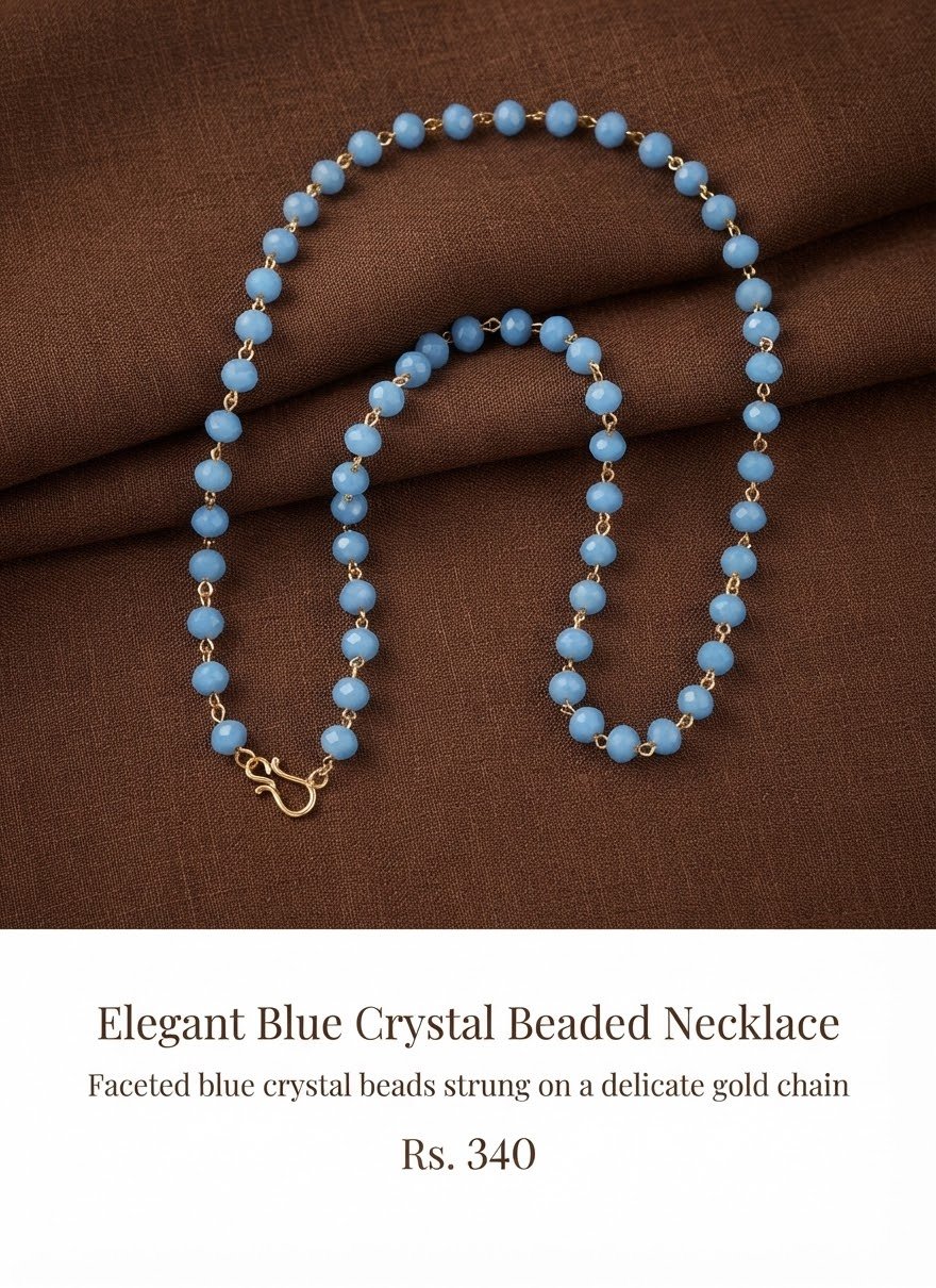 Trendy Gold Finish Initial and Bead Necklace