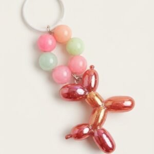 Beaded Balloon Dog and Glossy Cherry Keychain Collection