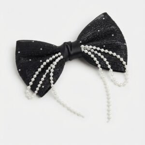 Elegant Pearl and Lace Bow Hair Clip Collection