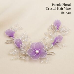 Purple Floral Crystal Hair Vine