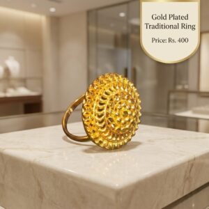 Gold Plated Traditional Floral Filigree Mandala Ring