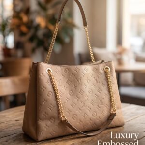 Luxury Embossed PU Leather Chain Tote Handbag